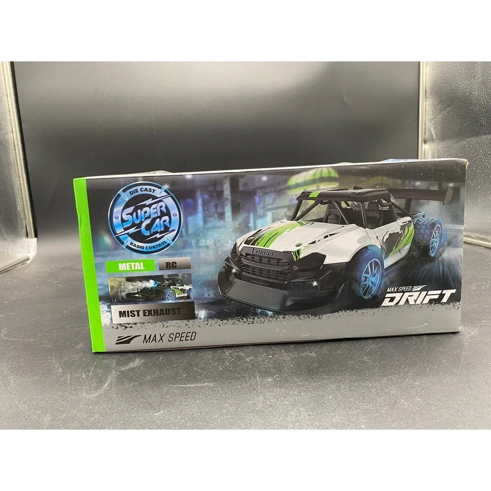 Super Car Die Cast Metal RC Drift Car Blue Mist‎ Exhaust High Speed 279-7066 NEW